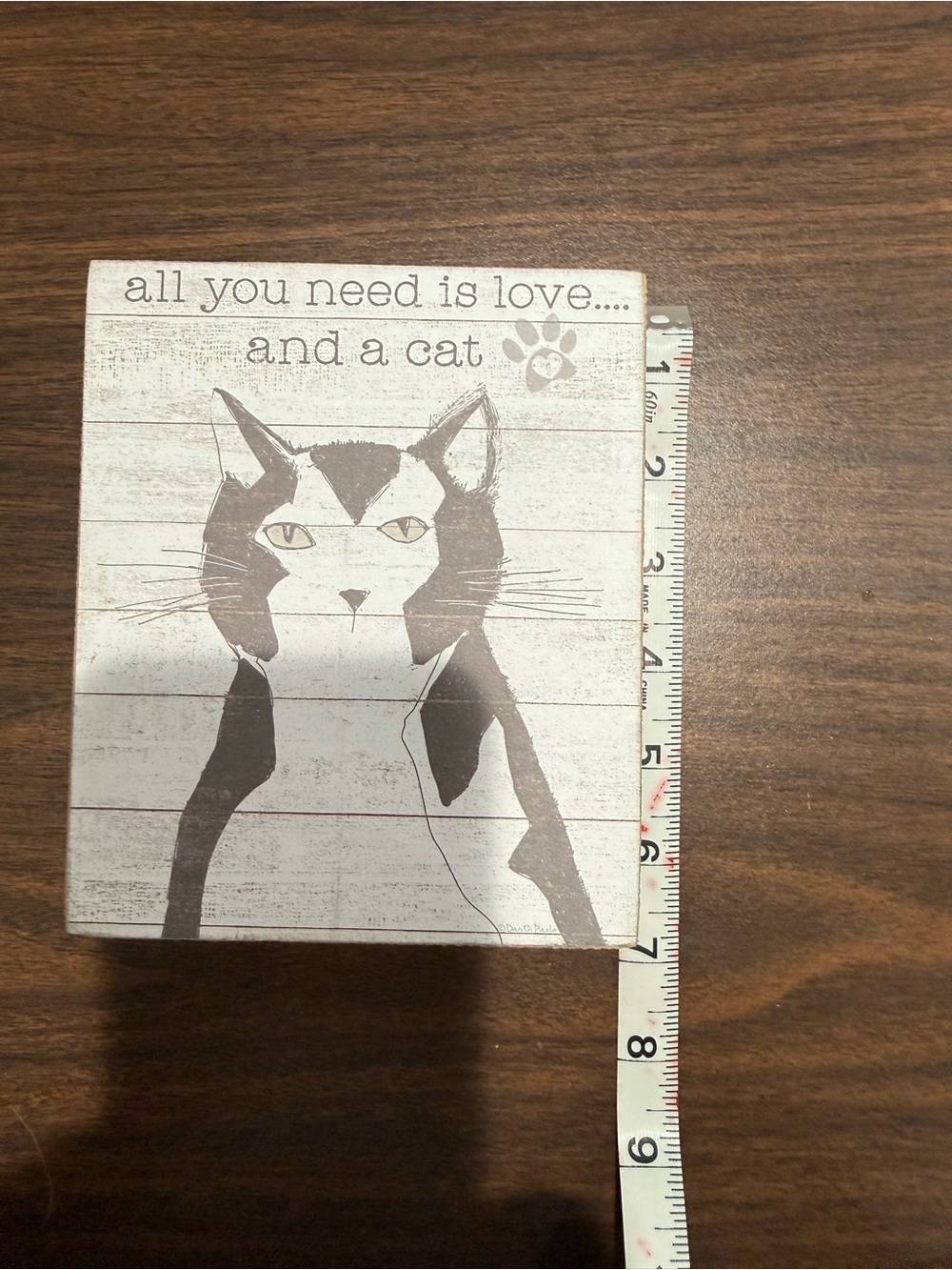 All You Need Is Love and a Cat Decorative Wall Plaque - Black & White